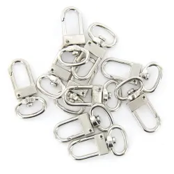 10 pièces - mousqueton pivotant - crochet - clé bague 18 * 33 mm